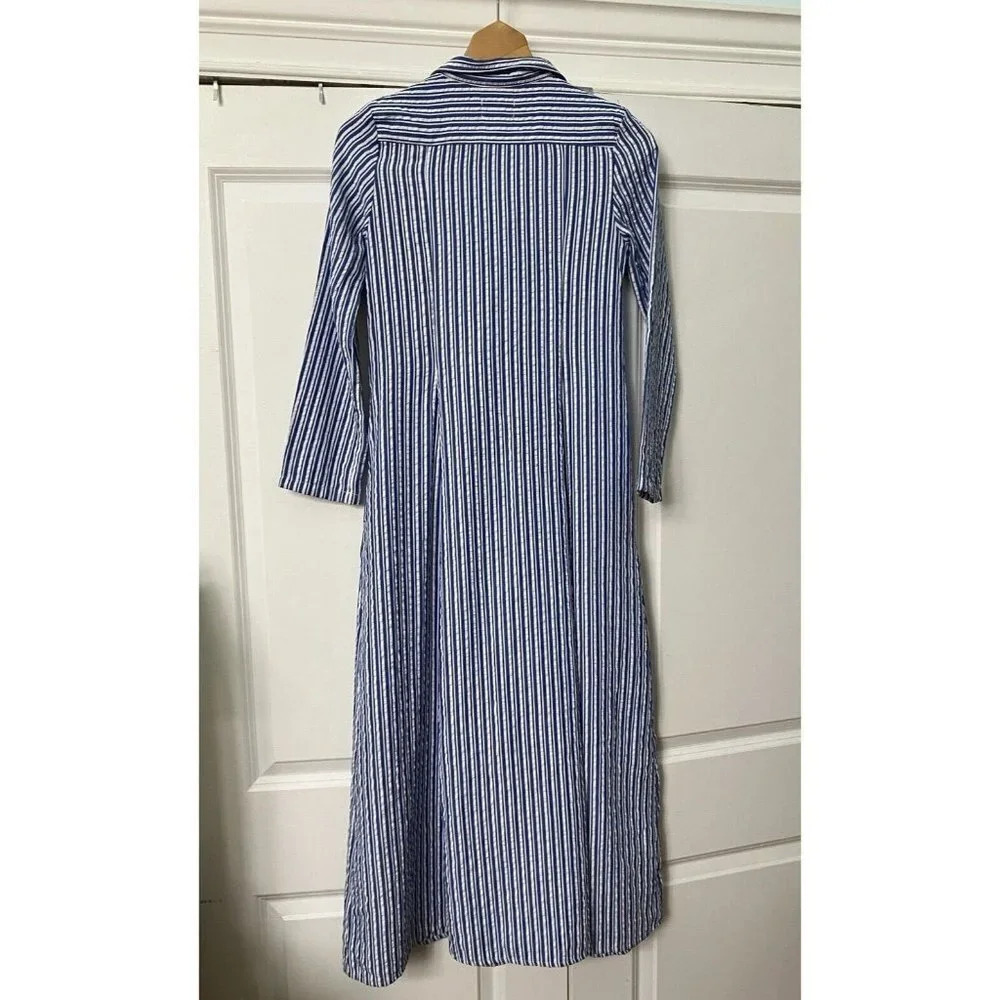 NWT Anthropologie Porridge‎ Maxi Dress Womens XXS Tie Front Blue White Stripe - Picture 8 of 8